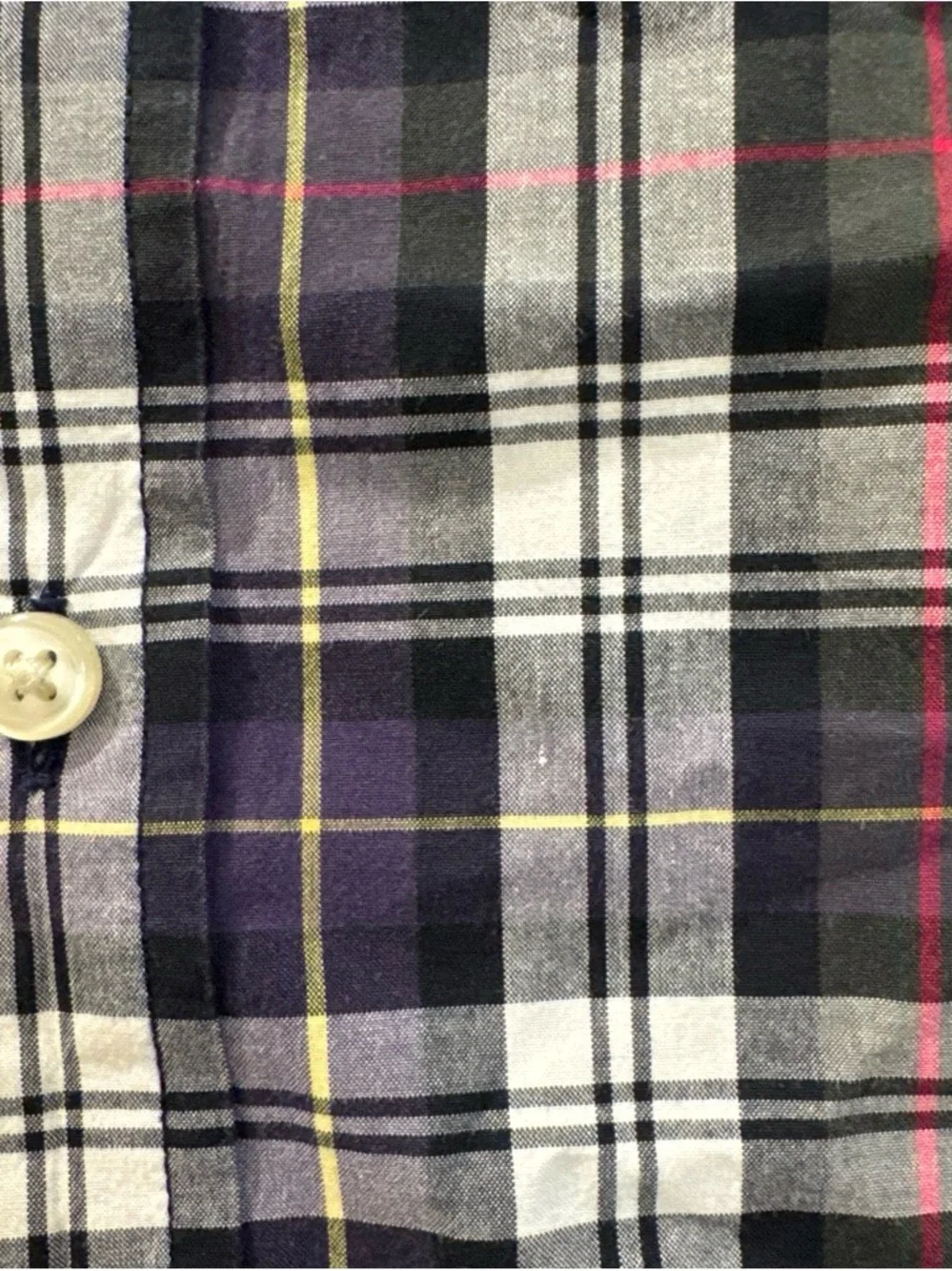 100% Cotton Ralph Lauren Boys Navy White Plaid Button-Down Shirt
